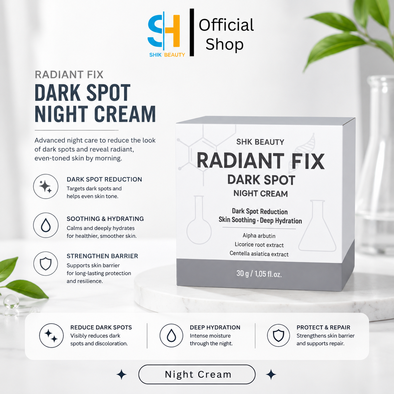 SHIK BEAUTY Radiant Fix Night Cream – Brightening Night Care 30g