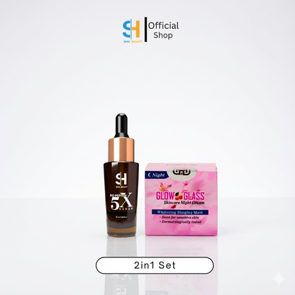 SHIK BEAUTY 2-in-1 Night Glow Set – Peptide Serum + Night Cream