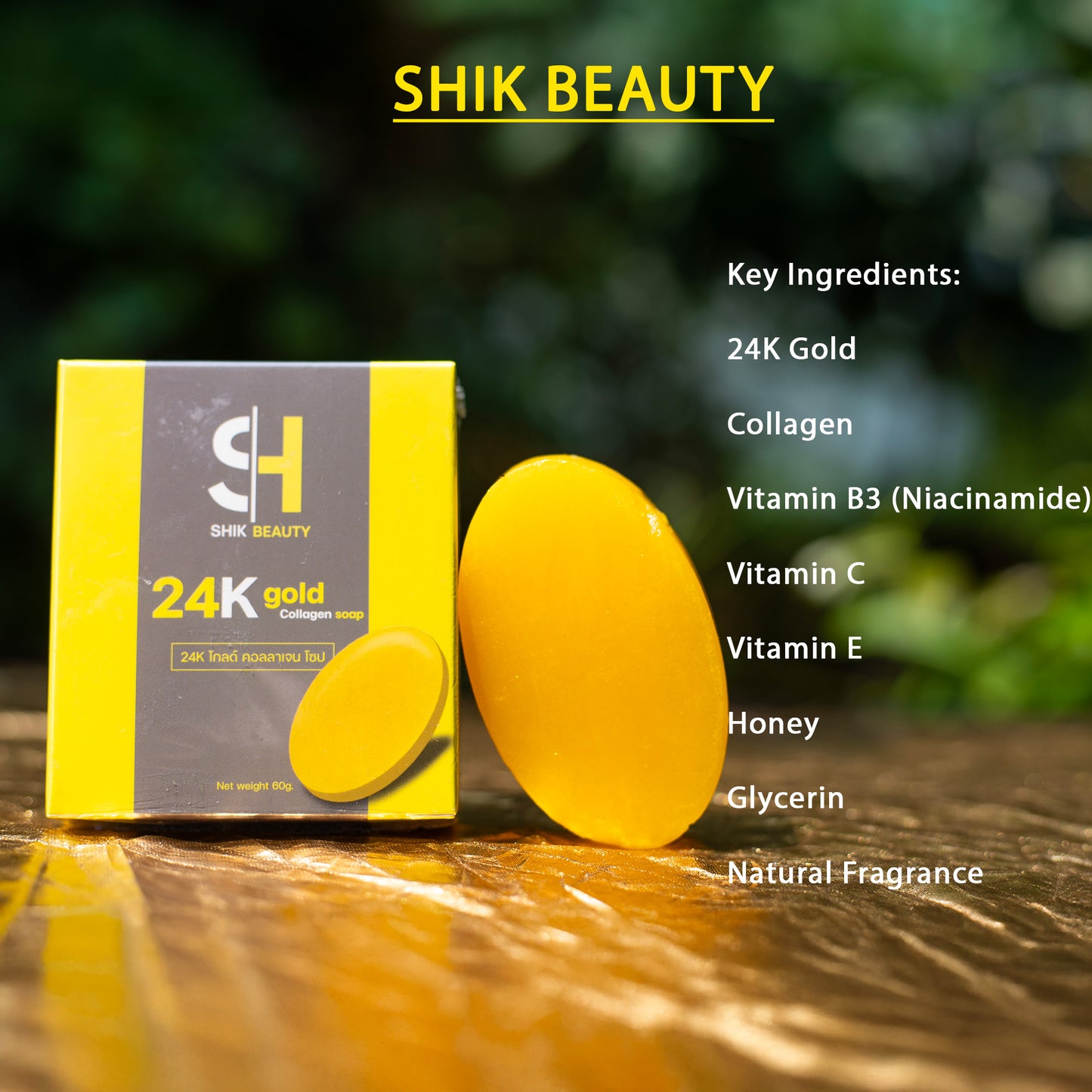 SHIK BEAUTY 24K Gold Collagen Soap – Gentle Facial Cleansing Bar 60g