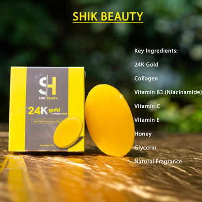SHIK BEAUTY 24K Gold Collagen Soap – Gentle Facial Cleansing Bar 60g