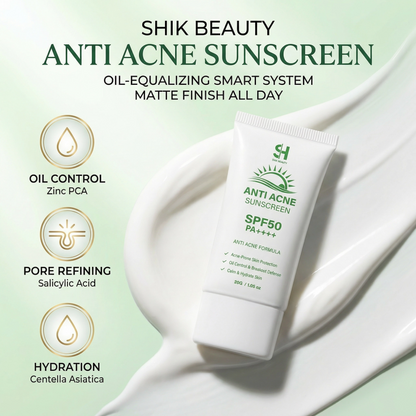 SHIK BEAUTY Anti-Acne Sunscreen SPF50 PA++++ – Oil Control Matte Finish 30g